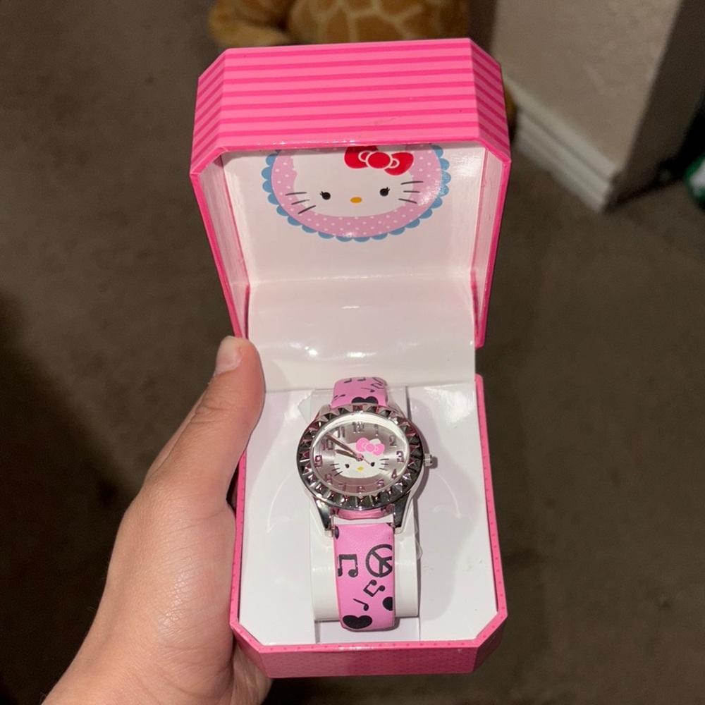 Hello Kitty Pink and Silver Watch with Playful Design